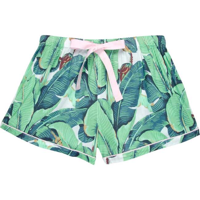 Women's Green Martinique Banana Leaf Boxer Shorts
