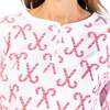 Women's Candy Cane Pajama Shirt and Pant Set, Red - Pajamas - 4