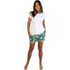 Women's Green Martinique Banana Leaf Boxer Shorts - Pajamas - 4