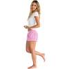 Women's Hepburn Gingham Pink Boxer Shorts - Pajamas - 3