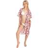 Women's Martinique Banana Leaf Cover Up, Pink - Cover-Ups - 3