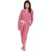 Women's Red Stripe Jersey Long PJ Set - Pajamas - 2