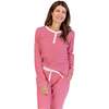 Women's Red Stripe Jersey Long PJ Set - Pajamas - 4