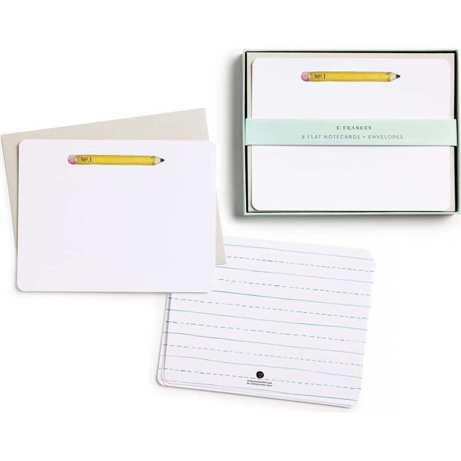 Set of 8 Flat Notecards, Pencil - Paper Goods - 2
