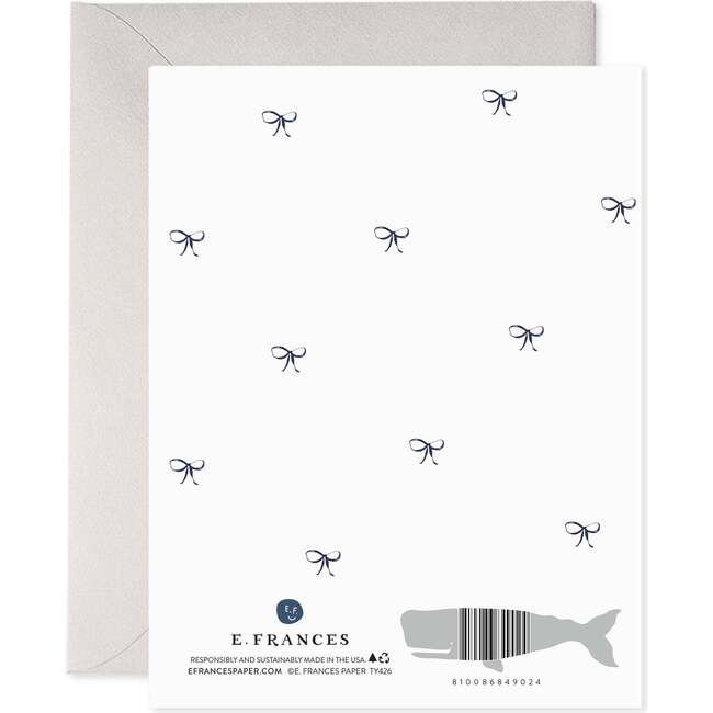 Boxed Set of 6, Big Navy Striped Bow Thank You - Paper Goods - 3