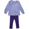 Emma Set Girls' Legging Set, Blackberry Floral - Mixed Apparel Set - 1 - thumbnail