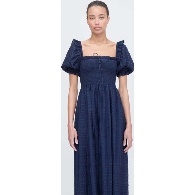The Scarlett Midi Nap Dress, Navy Sheer Plaid - Dresses - 3
