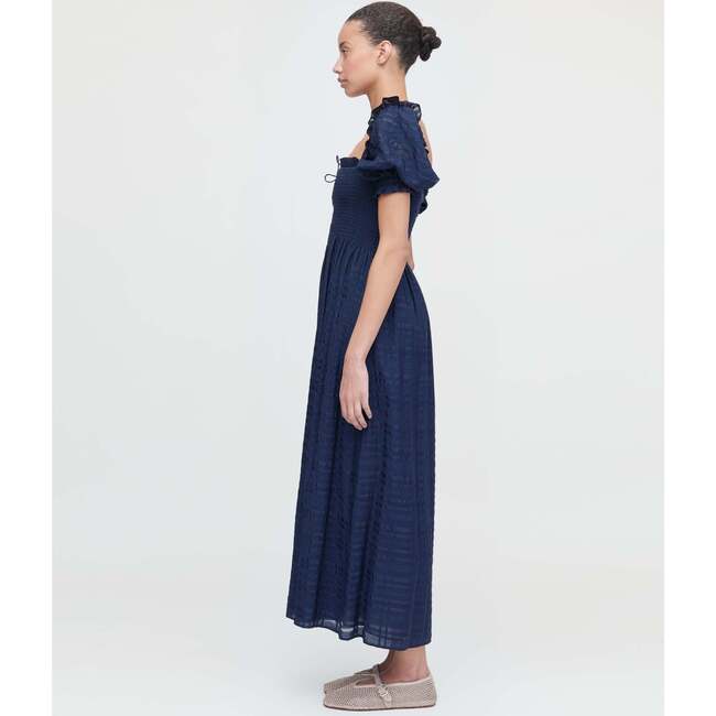 The Scarlett Midi Nap Dress, Navy Sheer Plaid - Dresses - 4