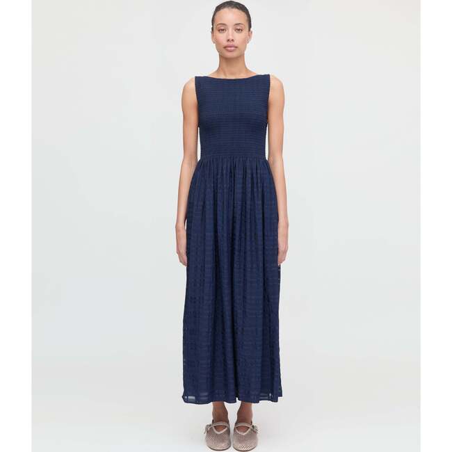 The Cosima Nap Dress, Navy Sheer Plaid - Dresses - 2