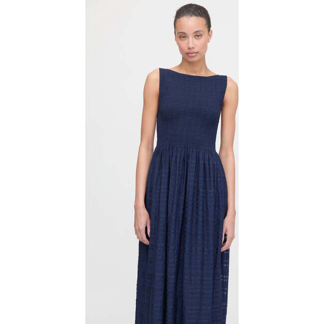 The Cosima Nap Dress, Navy Sheer Plaid - Dresses - 3