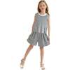 Sequin Sleeveless Shorts Set, Silver - Mixed Apparel Set - 1 - thumbnail