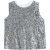Sequin Sleeveless Shorts Set, Silver - Mixed Apparel Set - 2