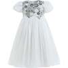 Sequin Floral Bodice Dress, White - Dresses - 1 - thumbnail