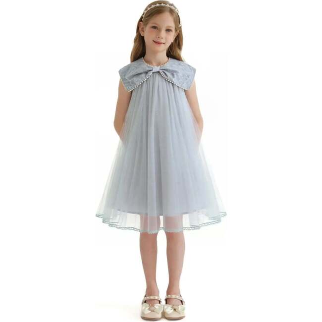 Tulle Party Dress, Blue - Dresses - 2
