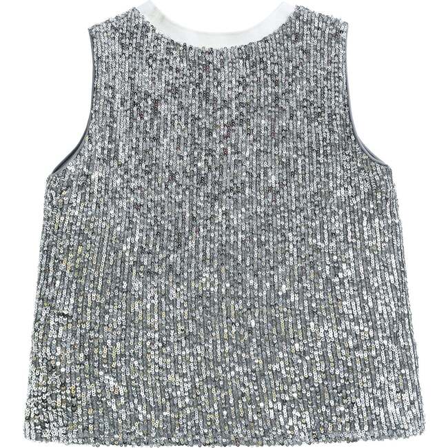 Sequin Sleeveless Shorts Set, Silver - Mixed Apparel Set - 3