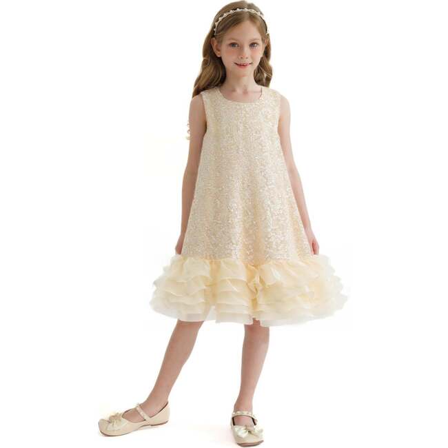 Sparkling Bow Catania Dress, Gold - Dresses - 2