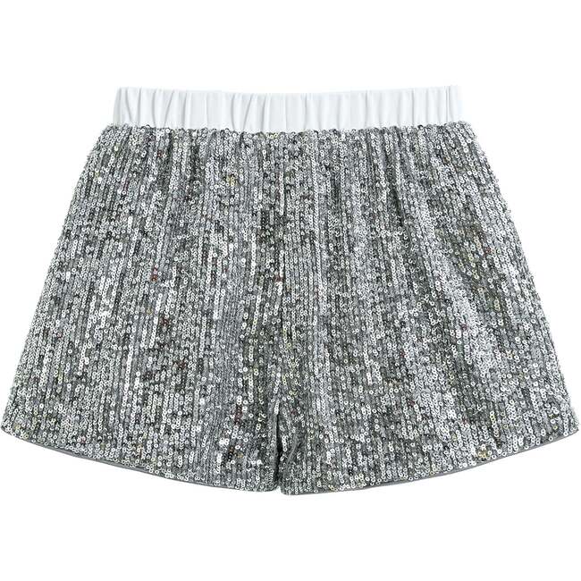 Sequin Sleeveless Shorts Set, Silver - Mixed Apparel Set - 4