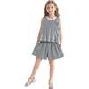 Sequin Sleeveless Shorts Set, Silver - Mixed Apparel Set - 5