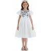 Sequin Floral Bodice Dress, White - Dresses - 2