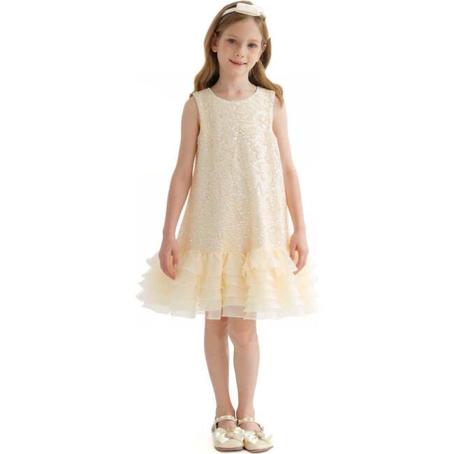 Sparkling Bow Catania Dress, Gold - Dresses - 3