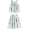 Ruffle Bow Sleeveless Top & Skirt Set, Metallic - Mixed Apparel Set - 1 - thumbnail
