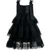 Ruffle Sleeveless Bow Dress, Black - Dresses - 1 - thumbnail