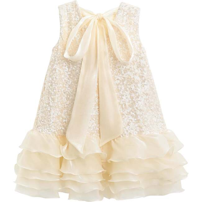 Sparkling Bow Catania Dress, Gold - Dresses - 4