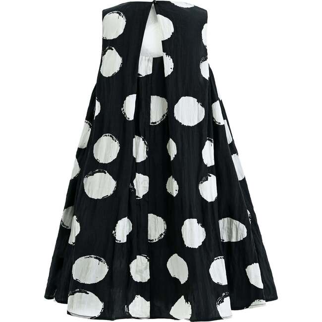 Polka Dot Sleeveless Dress, Black - Dresses - 3