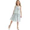 Ruffle Bow Sleeveless Top & Skirt Set, Metallic - Mixed Apparel Set - 2