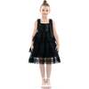 Ruffle Sleeveless Bow Dress, Black - Dresses - 2