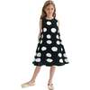 Polka Dot Sleeveless Dress, Black - Dresses - 4