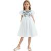 Sequin Floral Bodice Dress, White - Dresses - 4