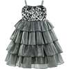 Layered Tulle Sequin Sleeveless Dress, Grey - Dresses - 1 - thumbnail