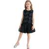 Hearts Sleeveless Shorts Set, Black - Mixed Apparel Set - 1 - thumbnail