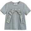 Sequin Bow T-shirt & Skirt Set, Silver - Mixed Apparel Set - 4