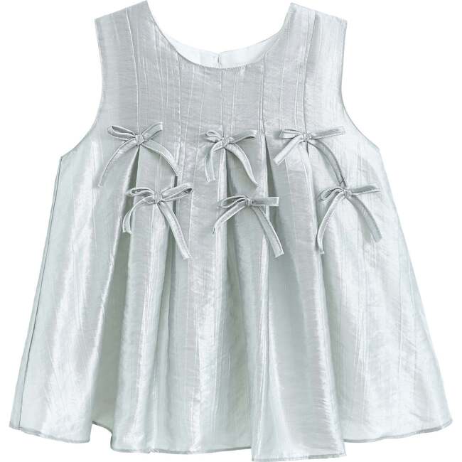 Ruffle Bow Sleeveless Top & Skirt Set, Metallic - Mixed Apparel Set - 3