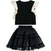 Glitter Ruffle Skirt Set, Black - Mixed Apparel Set - 1 - thumbnail
