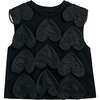 Hearts Sleeveless Shorts Set, Black - Mixed Apparel Set - 2