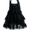 Ruffle Sleeveless Bow Dress, Black - Dresses - 3
