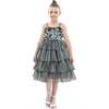 Layered Tulle Sequin Sleeveless Dress, Grey - Dresses - 2