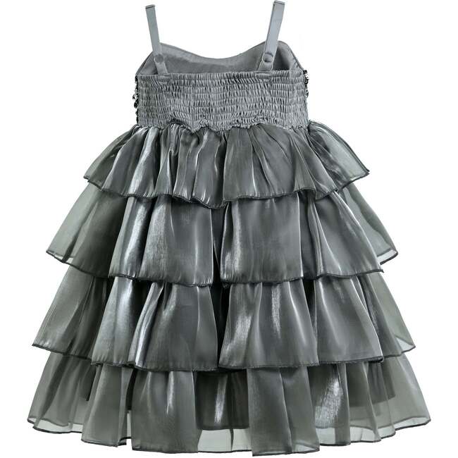 Layered Tulle Sequin Sleeveless Dress, Grey - Dresses - 3