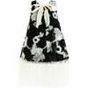 Floral Tulle Sleeveless Dress, Black - Dresses - 3