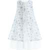Floral Sleeveless Layered Dress, Blue - Dresses - 1 - thumbnail