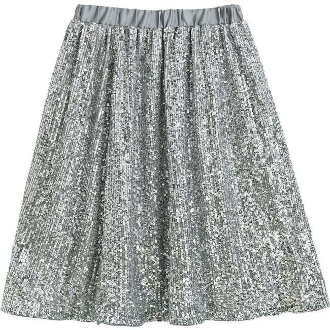 Sequin Bow T-shirt & Skirt Set, Silver - Mixed Apparel Set - 6