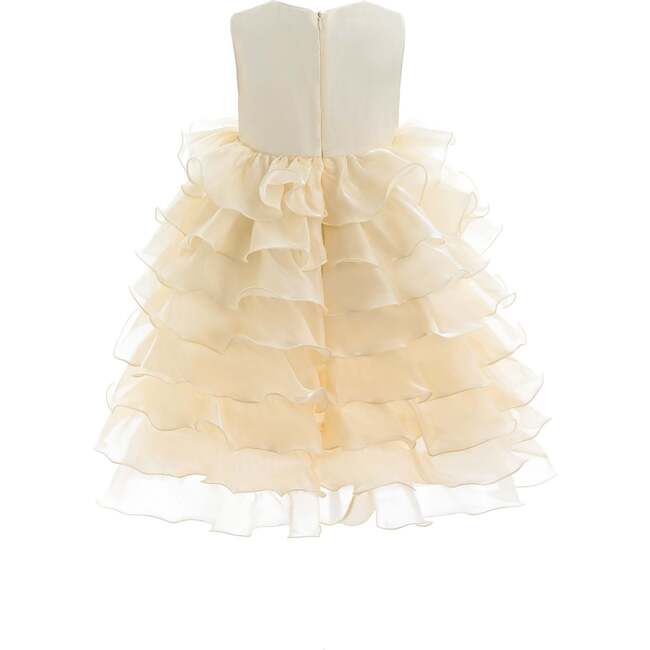 Leah Layered Tulle Dress, Gold - Dresses - 4