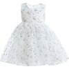 Floral Print Bow Dress, Blue - Dresses - 1 - thumbnail
