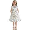 Floral Short Sleeve Dress, Ivory - Dresses - 2