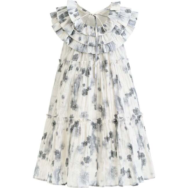 Floral Short Sleeve Dress, Ivory - Dresses - 3