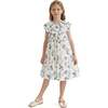Floral Short Sleeve Dress, Ivory - Dresses - 4