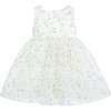 Floral Patterned Bow Dress, Ivory - Dresses - 1 - thumbnail